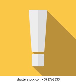 yellow exclamation mark in flat design