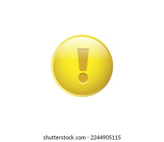 yellow exclamation mark on white background, warning icon.