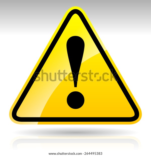 Yellow Exclamation Mark Sign Caution Warning Stock Vector (royalty Free 