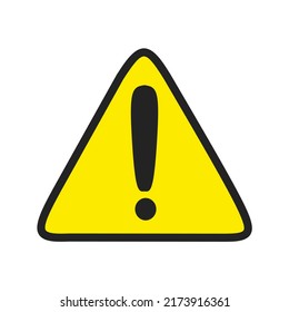 signo de exclamación amarillo con diseño de moda.icono de advertencia