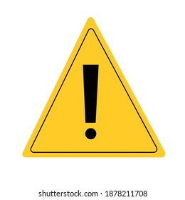 Yellow exclamation point Sign Board Pictogram About Corona Virus