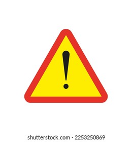 yellow exclamation point triangle. Vector illustration.