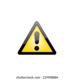 Yellow exclamation Sign. Vector