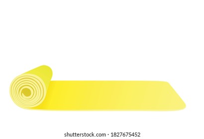 Yellow  exercise mat. vector illustration