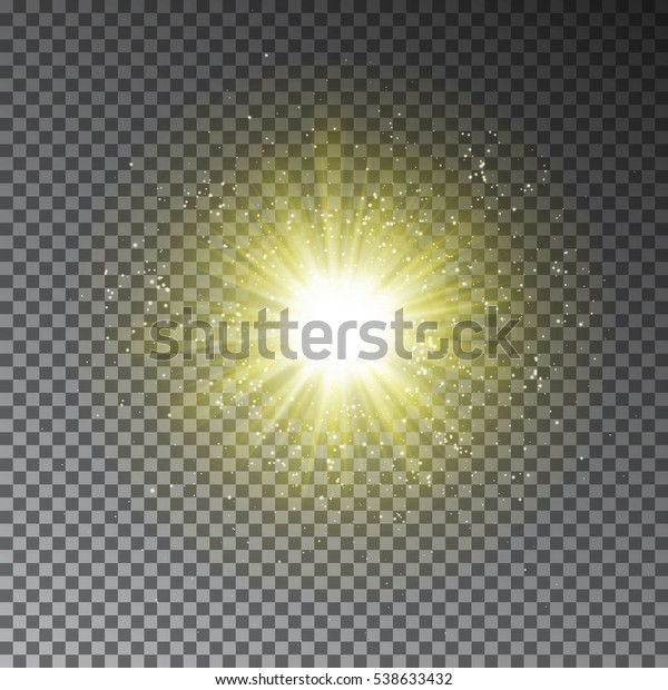 Yellow Explode Effect Glowing Transparent Light Stock Vector (Royalty ...