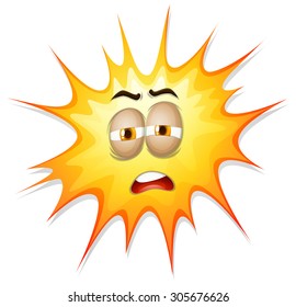 Yellow explosion with face illustration