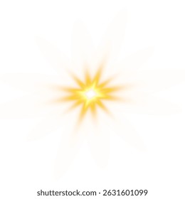 Amarelo Explosão Flash PNG luz transparente Burst Star brilho para efeitos do sol ou poder