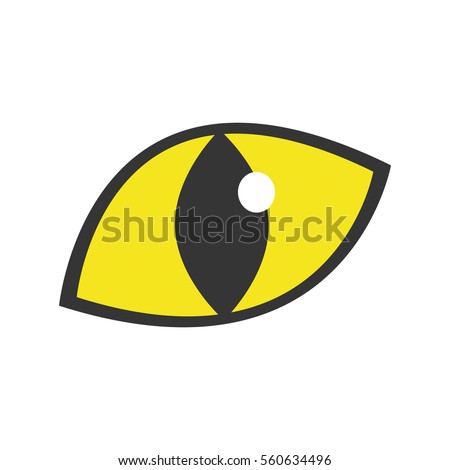 yellow eye cat staring icon vector illustration eps 10