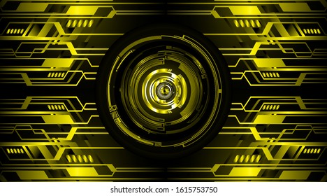 yellow eye cyber circuit future technology concept background