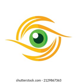 Ilustración del logotipo del vector de ojos amarillos