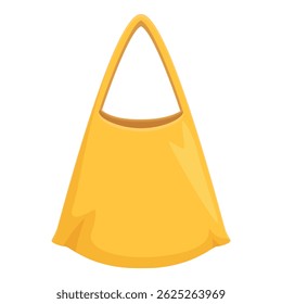 Yellow fabric bag hanging on a white background, ideal for showcasing your brand