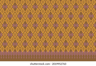 Concepto de diseño de patrón de tela amarilla.Uso de fondo de patrón de tela de seda tailandesa para papel tapiz, manteles, camisas, mantas y otros productos textiles.Ilustración vectorial eps10