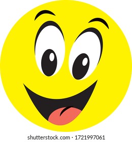Yellow face with a cheerful expression