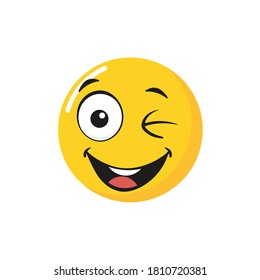 yellow face emoji, blinking and smiling emoticons