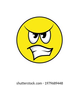 Gráficos vectoriales de emoticono facial amarillento