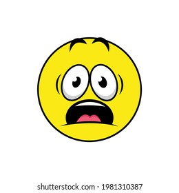Yellow face emoticon shock vector graphics