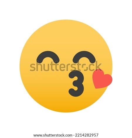 Yellow face expression blowing a kiss