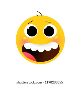  Yellow face. Vector. Emotional character for expressions in social networks, chat rooms, messages, mobile and web applications. Emoji. Symbol, icon.