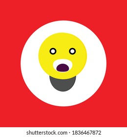 Diseño de ilustración vectorial de lámpara de cara amarilla