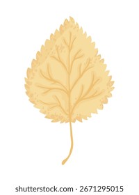Yellow falling leaf. Autumn linden leaf isolated on a white background. Vector illustration.