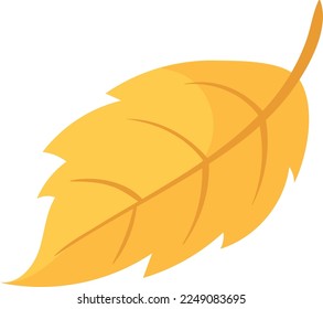 Yellow falloing leaf. Cartoon autumn sesaon symbol isolated on white background