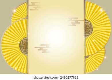 Yellow fan illustration background design
