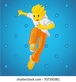 Yellow fantasy boy jumping