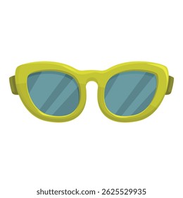 Yellow fashion sunglasses protecting from sun with uv filter isolated on white background