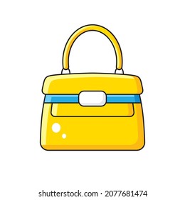 Yellow fashionable luxury women handbag or clutch purse bag isolated vector