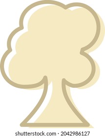 Yellow fat tree, illustration, vector, on a white background.