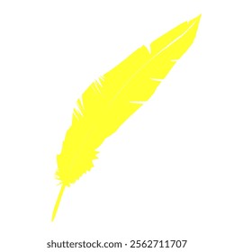 yellow feather icon illustration without background