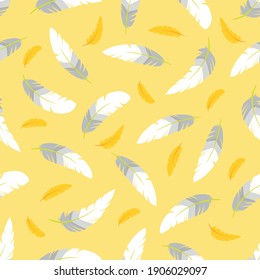 The yellow feathers of a bird pattern vector-2