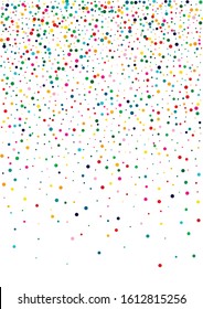 Yellow Festival Dust Banner. White Flying Polka Pattern. Flying Invitation. Independence Rainbow Invitation.