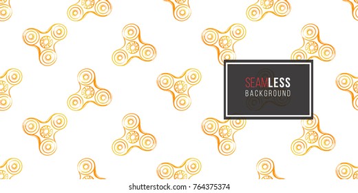 yellow fidget spinner. Vector hand drawn fashion illustration on white background in watercolor style
