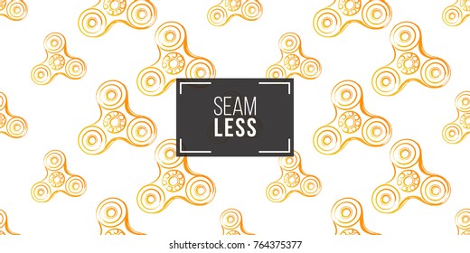 yellow fidget spinner. Vector hand drawn fashion illustration on white background in watercolor style
