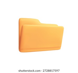 Yellow File Folder 3D Icon Vector Illustration