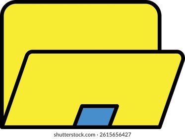 Yellow File Folder Containing Paper