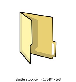 Das Symbol für den gelben Ordner ist auf Weiß isoliert.