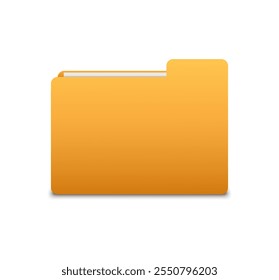 Yellow file folder icon isolated on white background. 
File folder vector icons. File folder in flat style. 
