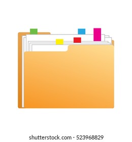 Yellow file folder icon isolated on white