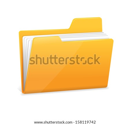 Yellow file folder icon isolated on white