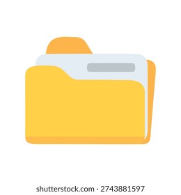 Yellow File Folder Icon Organize Digital Documents and Information Neatly
