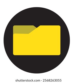 Yellow file management concept. Computer files directory, line pattern. Folders organised in a system of storage. Scheme made from empty maps. Folder with network. Computing map. Data storage.