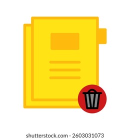 Yellow file showing delete program