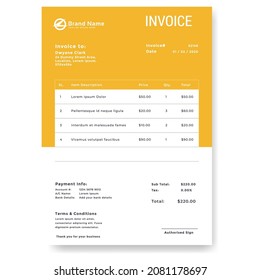 Yellow fill busines invoice template