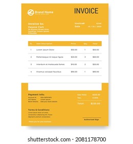 Yellow fill busines invoice template