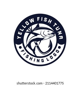 yellow fin tuna logo for fisherman  and Great for fishing Logo.Yellow Fin Tuna Jumping, A Modern Tuna fish Vector Jumping out of water