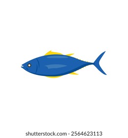 Yellow Fin Tuna Seafood Vector Illustration, Isolated