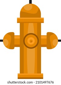 Yellow fire hydrant, illustration, vector on a white background.