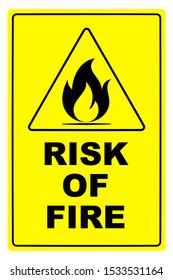 Yellow Fire Risk Sign Board Flat Stock Vector (Royalty Free) 1533531164